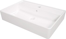 Deante Temisto Umywalka ceramiczna nablatowa/ścienna z miejscem na baterię - 61x41 cm CDT_6U7S
