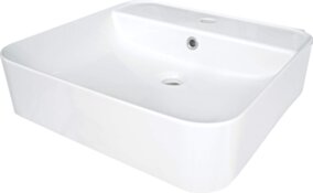 Deante Hiacynt New Umywalka ceramiczna nablatowa/ścienna z miejscem na baterię CDY_6U5W