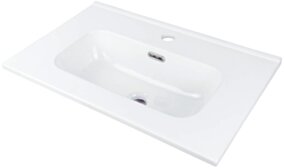 Deante Tubo Umywalka ceramiczna wpuszczana z miejscem na baterię - 60 cm CTU_6U6M