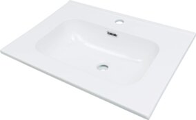 Deante Tubo Umywalka ceramiczna wpuszczana z miejscem na baterię - 60 cm CTU_6U6W