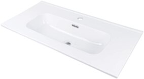 Deante Tubo Umywalka ceramiczna wpuszczana z miejscem na baterię - 80 cm CTU_6U8M