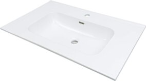 Deante Tubo Umywalka ceramiczna wpuszczana z miejscem na baterię - 80 cm CTU_6U8W