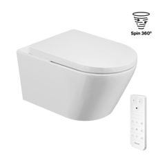Excellent Dakota 2.2 Eco miska WC z funkcją bidetu z systemem spłukiwania Spin 360, sterowana pilotem, biały połysk CEEX.4024.593.D3.2.WH