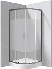 Deante Funkia Evo Kabina prysznicowa z brodzikiem półokrągła 80x80 cm - wzór pas KYPZDE88P