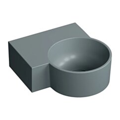 Omnires OVO M+ umywalka nablatowa/wisząca - lewa, 33 x 34 cm, ash grey mat OVO335UWLAG