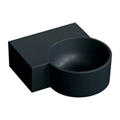 Omnires OVO M+ umywalka nablatowa/wisząca - lewa, 33 x 34 cm, black lava mat OVO335UWLBLV