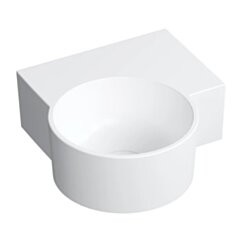 Omnires OVO M+ umywalka nablatowa/wisząca - prawa, 33 x 34 cm, biały mat OVO335UWPBM