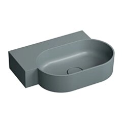 Omnires OVO M+ umywalka nablatowa/wisząca - lewa, 55 x 38 cm, ash grey mat OVO555UWLAG
