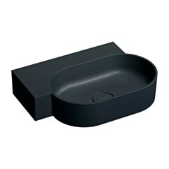 Omnires OVO M+ umywalka nablatowa/wisząca - lewa, 55 x 38 cm, black lava mat OVO555UWLBLV