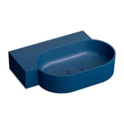 Omnires OVO M+ umywalka nablatowa/wisząca - lewa, 55 x 38 cm, midnight blue mat OVO555UWLMB