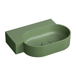 Omnires OVO M+ umywalka nablatowa/wisząca - lewa, 55 x 38 cm, olive mat OVO555UWLOL