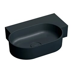 Omnires OVO M+ umywalka nablatowa/wisząca - prawa, 55 x 38 cm, black lava mat OVO555UWPBLV
