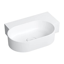 Omnires OVO M+ umywalka nablatowa/wisząca - prawa, 55 x 38 cm, biały mat OVO555UWPBM