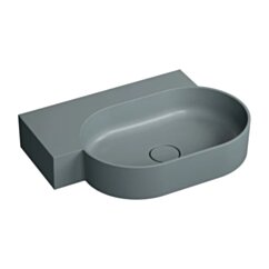 Omnires OVO M+ umywalka nablatowa/wisząca - lewa, 64 x 44 cm, ash grey mat OVO645UWLAG
