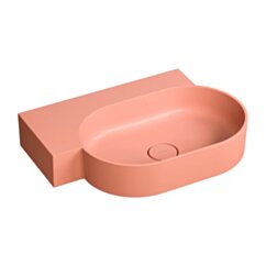 Omnires OVO M+ umywalka nablatowa/wisząca - lewa, 64 x 44 cm, coral mat OVO645UWLCO