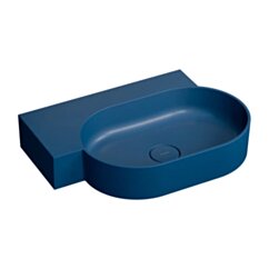 Omnires OVO M+ umywalka nablatowa/wisząca - lewa, 64 x 44 cm, midnight blue mat OVO645UWLMB