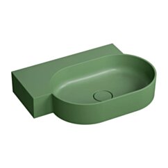 Omnires OVO M+ umywalka nablatowa/wisząca - lewa, 64 x 44 cm, olive mat OVO645UWLOL