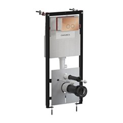 Omnires SET: STRONGFRAME stelaż podt. z ECO spłuk. + STEEL-R45 stal. przy. spł., miedź połysk STFWCECO1R45-RCP