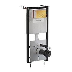 Omnires SET: STRONGFRAME stelaż podt. z ECO spłuk. + STEEL-R45 stal. przy. spł., złoty połysk STFWCECO1R45-RGL