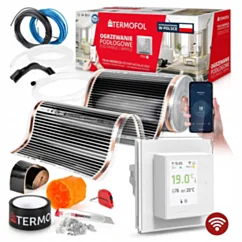 Termofol ZESTAW FOLIA GRZEWCZA PODCZERWIEN MOC 60W 50cm pow. 8m² H7 WHITE + WiFi