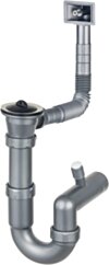 Deante  Syfon do zlewozmywaka stalowego 1-komorowego - odpływ 2" ZXY_9921