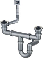 Deante  Syfon do zlewozmywaka stalowego 2-komorowy - odpływ 2" ZXY_9922