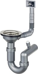 Deante  Syfon do zlewozmywaka stalowego 1-komorowego - odpływ 3.5" ZXY_9926