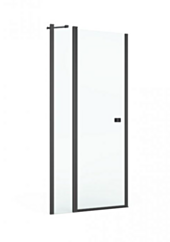 ROCA Drzwi z polem stałym z powłoką MaxiClean 90x195 , profile aluminiowe czarny mat CR-AM4609016M