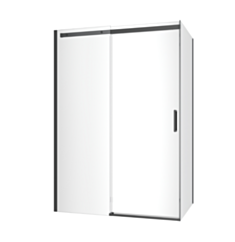 Excellent Rols kabina narożna 140x80 cm z drzwiami przesuwnymi 140 cm, powłoka Clean Control, czarny mat KAEX.2616.K.1400.0800.BL