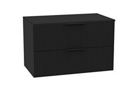 Excellent Tuto 2.0 szafka wisząca 80 cm 2 szuflady front ryflowany, blat czarny lakierowany, czarny mat/czarny mat MLEX.2172.K.80.031B.BKBK