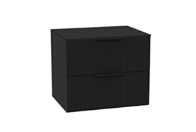 Excellent Tuto 2.0 szafka wisząca 60 cm 2 szuflady front ryflowany, blat czarny lakierowany, czarny mat/czarny mat MLEX.2172.K.60.031B.BKBK