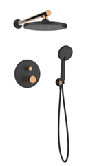 Invena Zestaw Podtynkowy Z Baterią MoonlightvTrend Czarny/rose Go BS-77-014-V