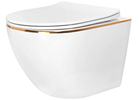 Rea Misa WC podwieszana Carlo Flat Gold Edge REA-C1222