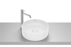 ROCA TERRA Umywalka nablatowa okrągła 39 cm Fineceramic® BIAŁY POŁYSK CR-A32787N000