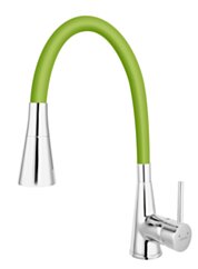 FERRO ZUMBA II bateria zlewozmywakowa, zielona elastyczna wylewka 2F, chrom         w FE-BZA42G