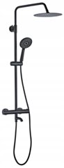 Rea ZESTAW NATRYSKOWO-WANNOWY LUNGO CZARNY TERMOSTAT REA-P4113
