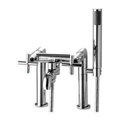 Omnires MODERN bateria wannowa 2-otworowa z zestawem prysznicowym, chrom połysk C304-HCR