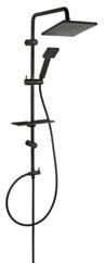 FERRO Squerto Lux Black - zestaw natryskowy przesuwny z deszczownią FE-NP24-BL