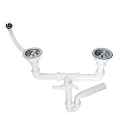 MCALPINE Syfon zlew.2-k+spust 3.5+spust manuial.3,5" SYF-HC7HC12-POL1-25