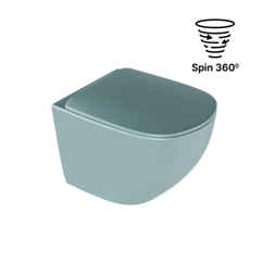 Excellent Luqa miska WC 48 cm wisząca bezrantowa, z system spłukiwania Spin 360, z deską wolnoopadającą, mint blue mat CEAC.6403.K.6405.480.MBM