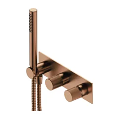 Omnires CONTOUR bateria prysznicowo-wannowa podtynkowa z rączką prysznicową, miedź szczotkowana CT8035-1CPB
