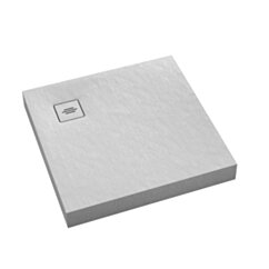 Schedline Brodzik akrylowy zintegrowany z nośnikiem Stabilsound Plus® oraz obudową akrylową przeciągniętą do podłogi NonLimits White Stone 80x80x12 cm, kwadratowy, Gwarancja 10 lat