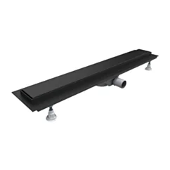 Omnires LOWFIX prysznicowy odpływ liniowy z maskownicą pełną, 70 cm, czarny półmat LOWFIX70GBL