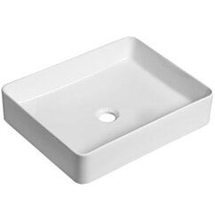 Laveo Umywalka 47x36 cm prostokątna nablatowa biała Kvadrato VUK_6247