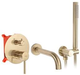 Rea BATERIA WANNOWA PODTYNKOW LUNGO ZŁOTY SZCZOT + BOX REA-B7503
