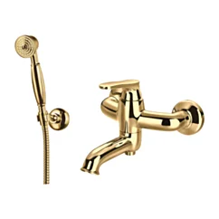 Omnires ART DECO bateria wannowa z zestawem prysznicowym, złoty połysk AD5131GL