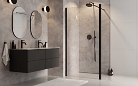 BESCO PMD ECO-N BLACK 100  walk in szkło przejrzyste  BESCO BE-ENB-100-195C