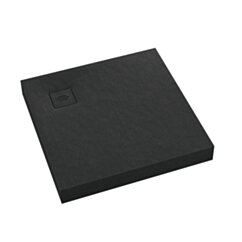 Schedline Brodzik akrylowy zintegrowany z nośnikiem Stabilsound Plus® oraz obudową akrylową przeciągniętą do podłogi NonLimits Black Stone 100x100x12 cm, kwadratowy, Gwarancja 10 lat
