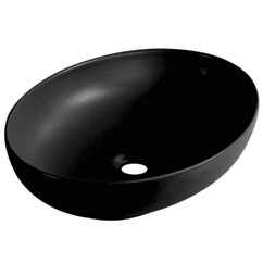 Laveo Umywalka 51.5x39.5 cm owalna nablatowa czarna Desna VUD_B251