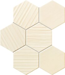 Tubądzin PTU Mozaika ścienna Horizon hex ivory 28.9x22.1 Gat.1 (9) MS-01-202-0289-0221-1-008